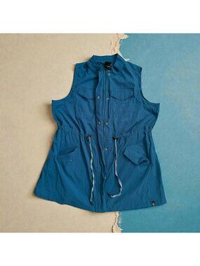 TORRID Teal Happy Camper Lined Drawstring Vest Size 2 / 2X